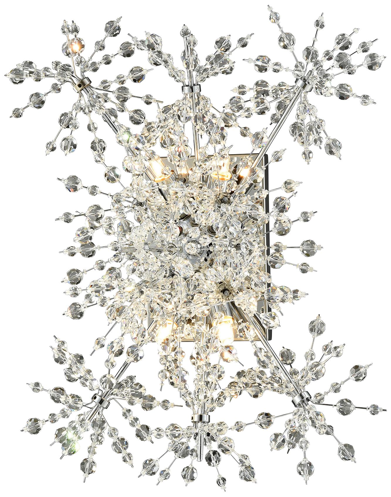 Snowburst 20" High Polished Chrome 4-Light Wall Sconce