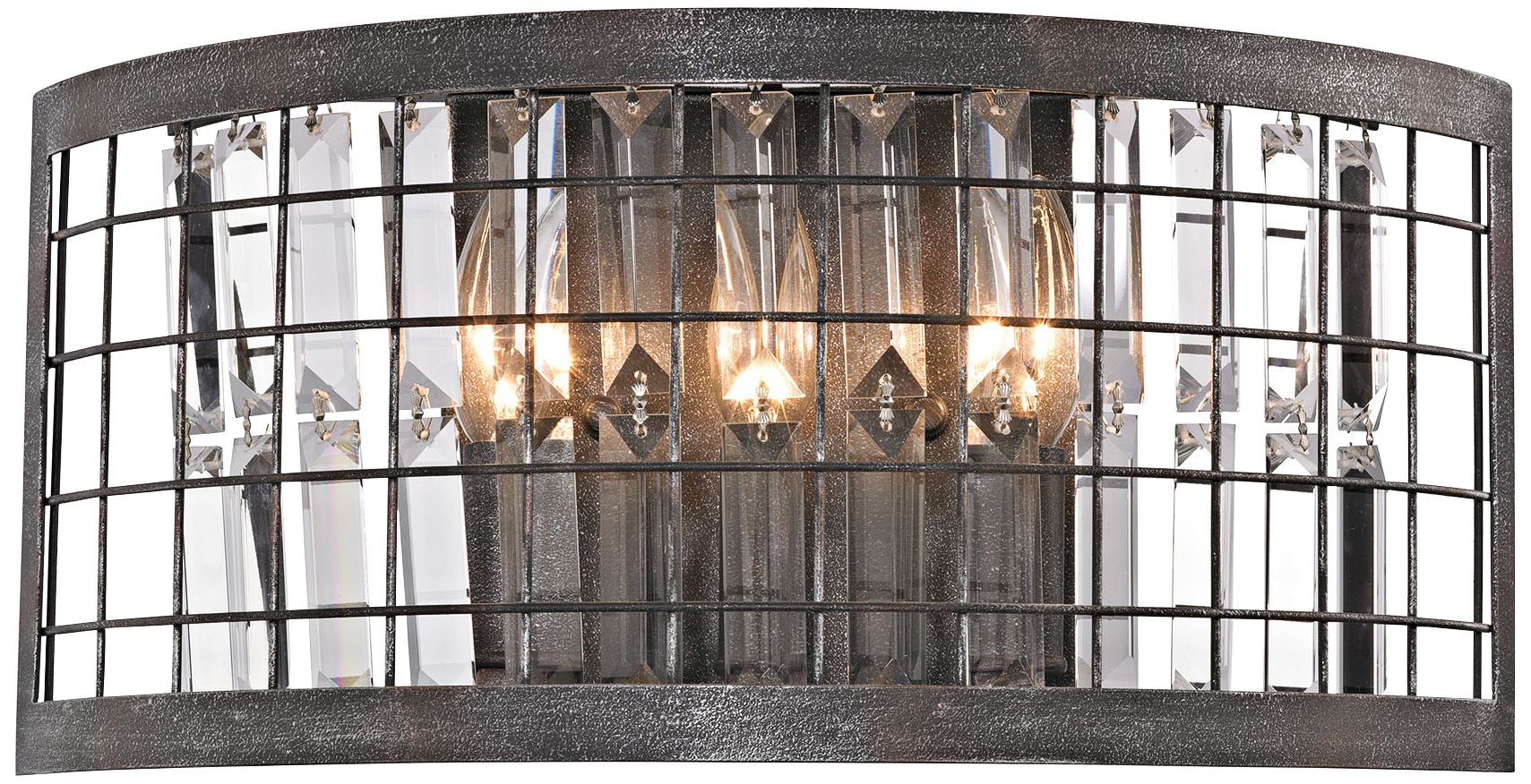 Nadina 8" High Silverdust Iron 3-Light Wall Sconce