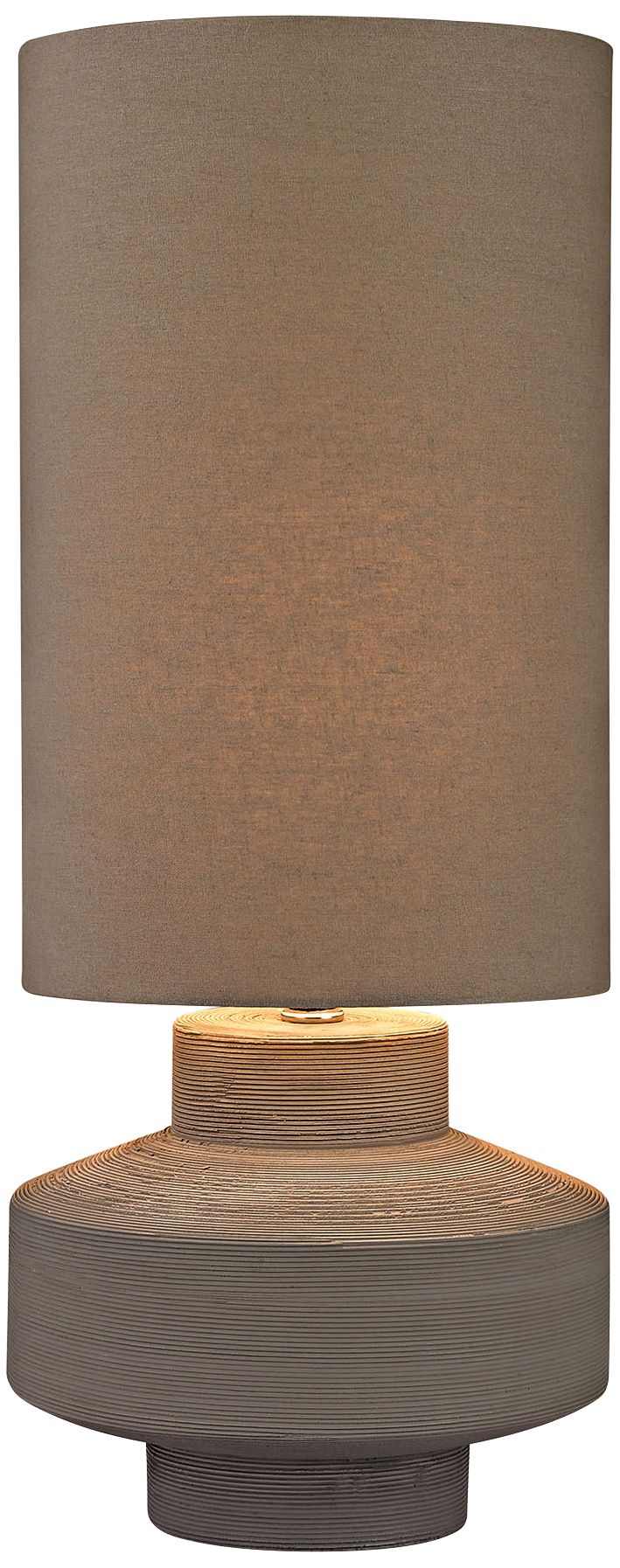 Gilmore Geometric Brutalist Gray Clay Ceramic Table Lamp