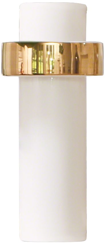 Sensei White and Gold 13 1/2" High High-Ring Ceramic Vase