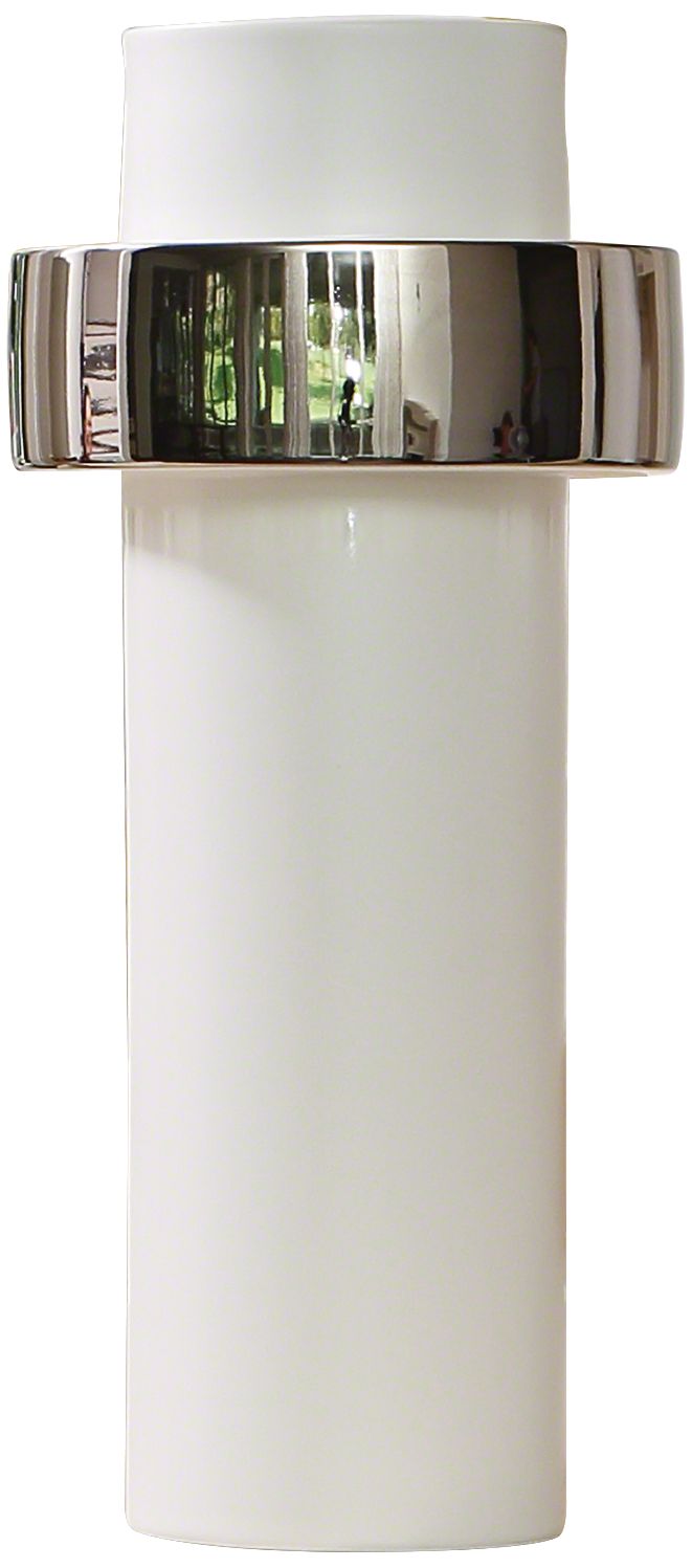 Sensei White and Silver 13 1/2"H High-Ring Ceramic Vase