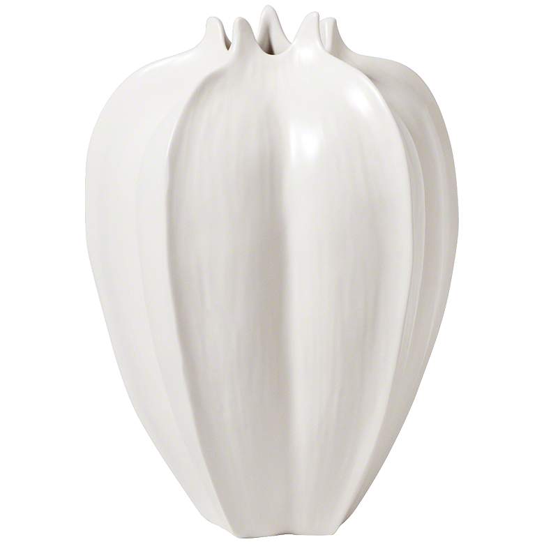 Image 1 Star Fruit Large Matte White 13" High Ceramic Vase