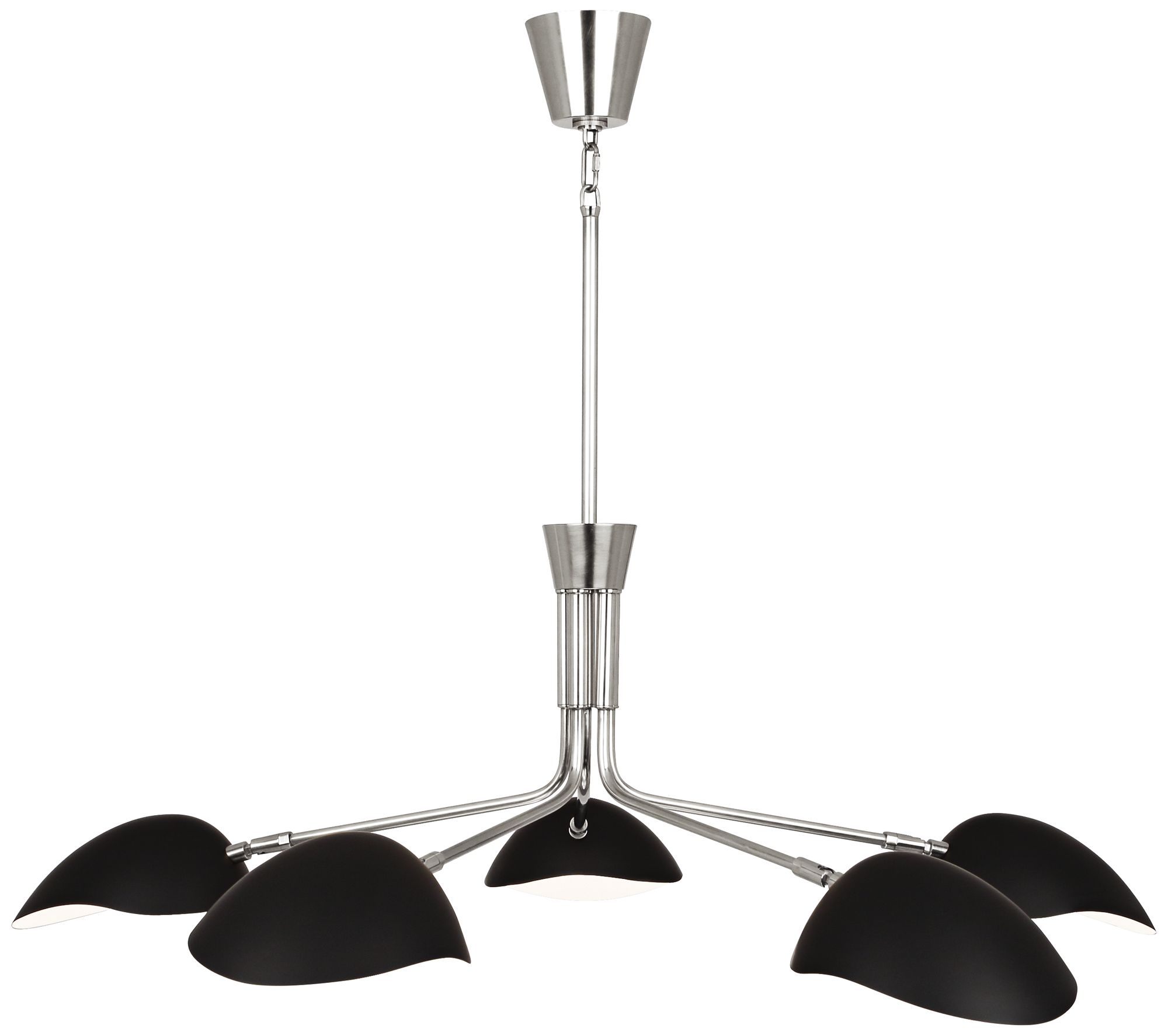 Robert Abbey Racer 50"W Polished Nickel 5-Light Chandelier