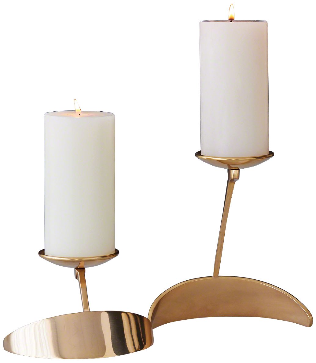 Goleta Polished Brass "S" Pillar Candle Holder 9W900 Lamps Plus