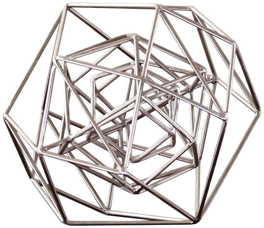 Geo 14 1/4" Wide Nickel Iron Modern Sculpture