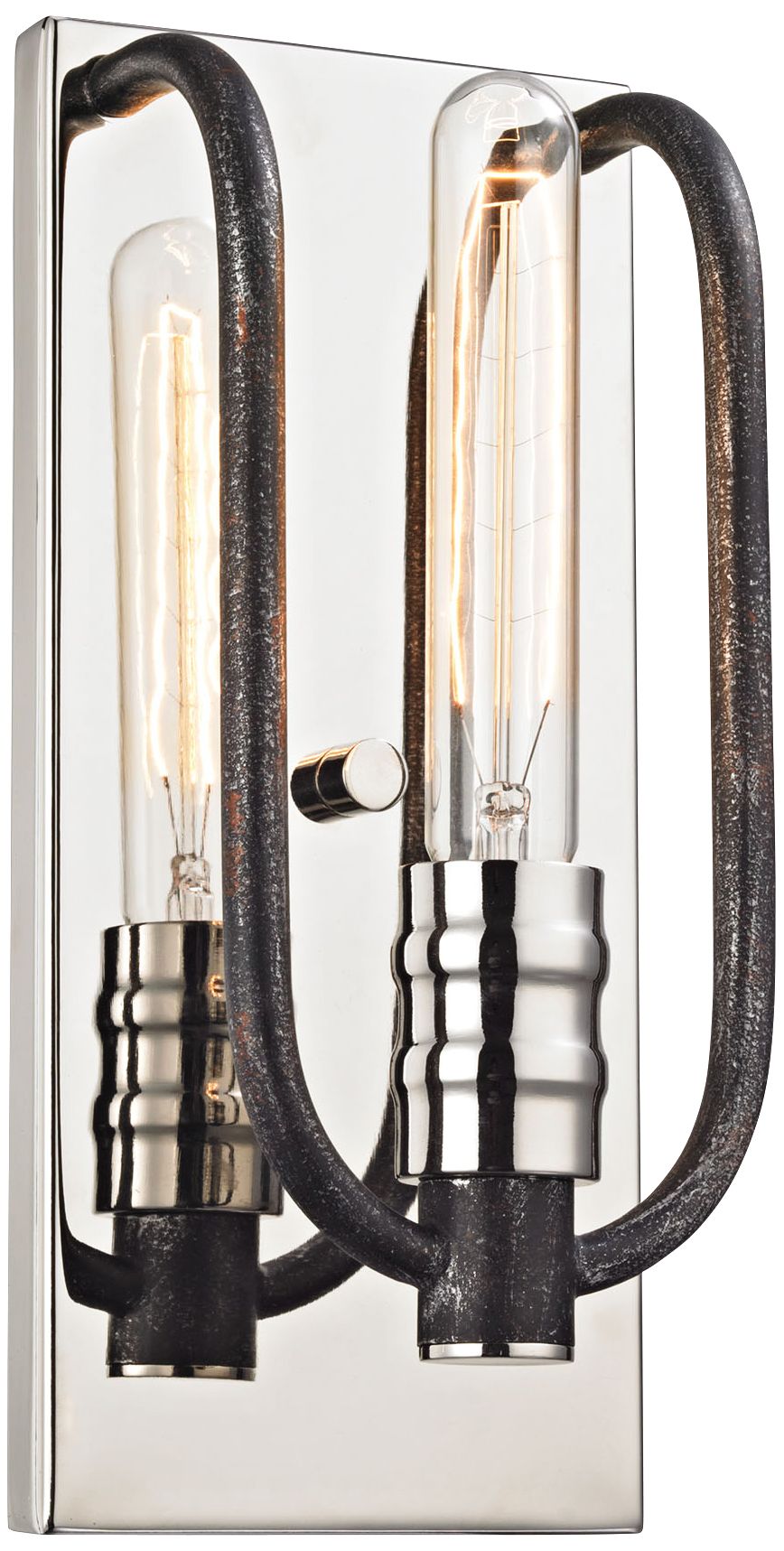 Continuum 12"H Silvered Graphite and Nickel Wall Sconce