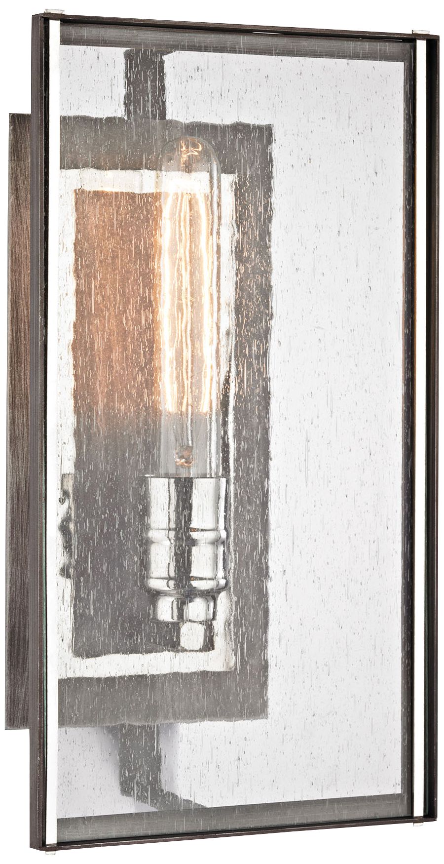 Ridgeview 14"H Weathered Zinc w/ Polish Nickel Wall Sconce