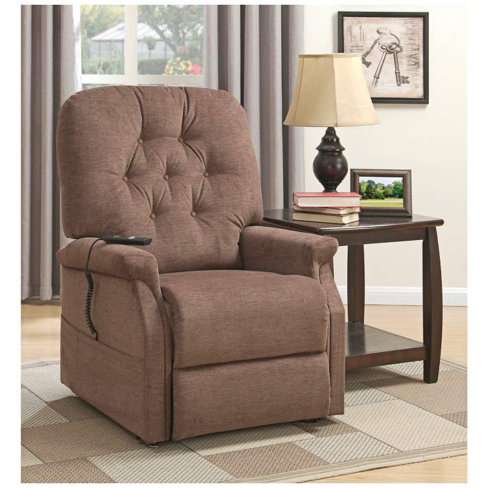 Saville Brown Remote Control Recliner Full Lift Chair 9x000