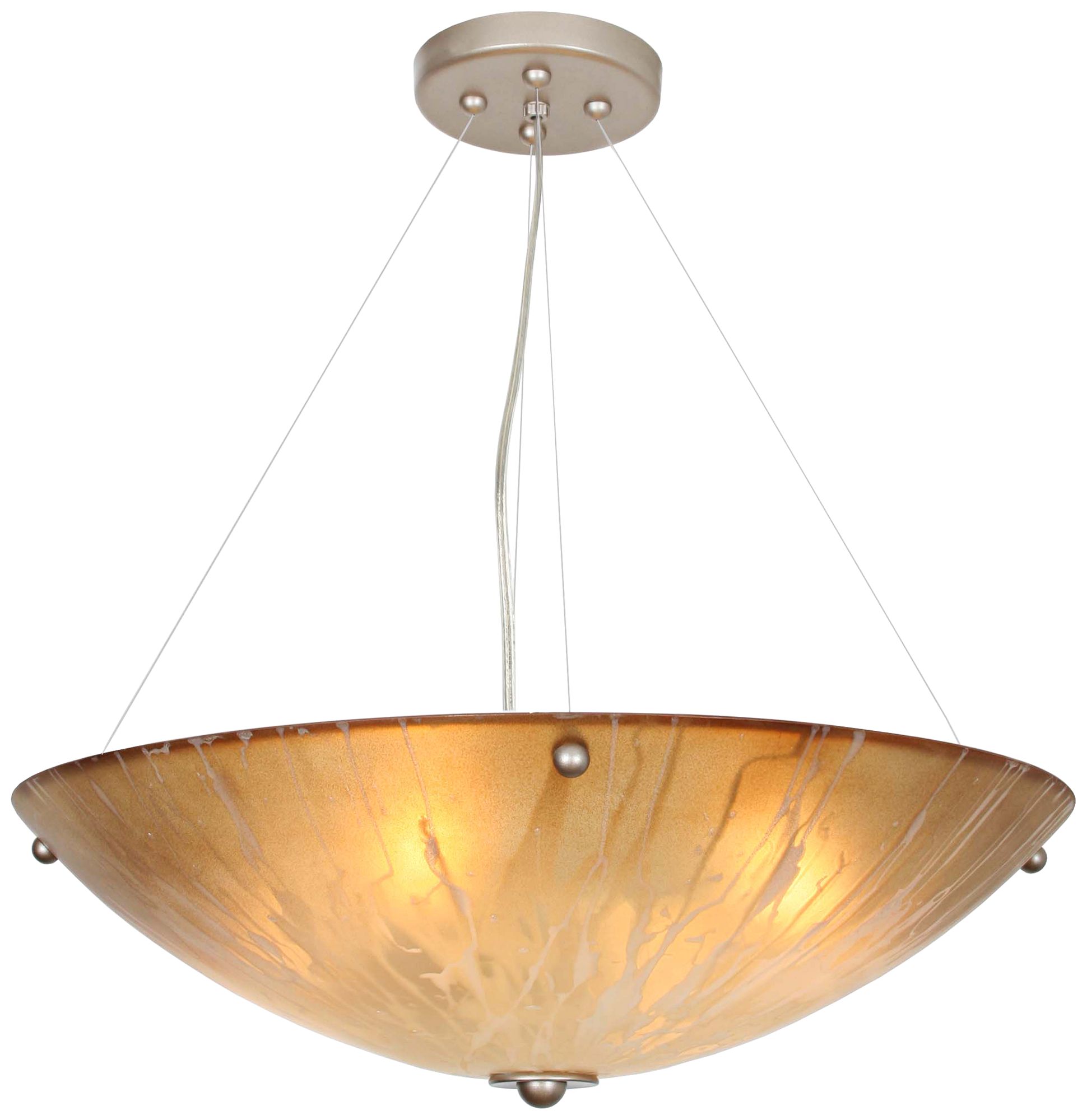 You Will Remember 21" Wide Autumn Wood Silver Pendant Light