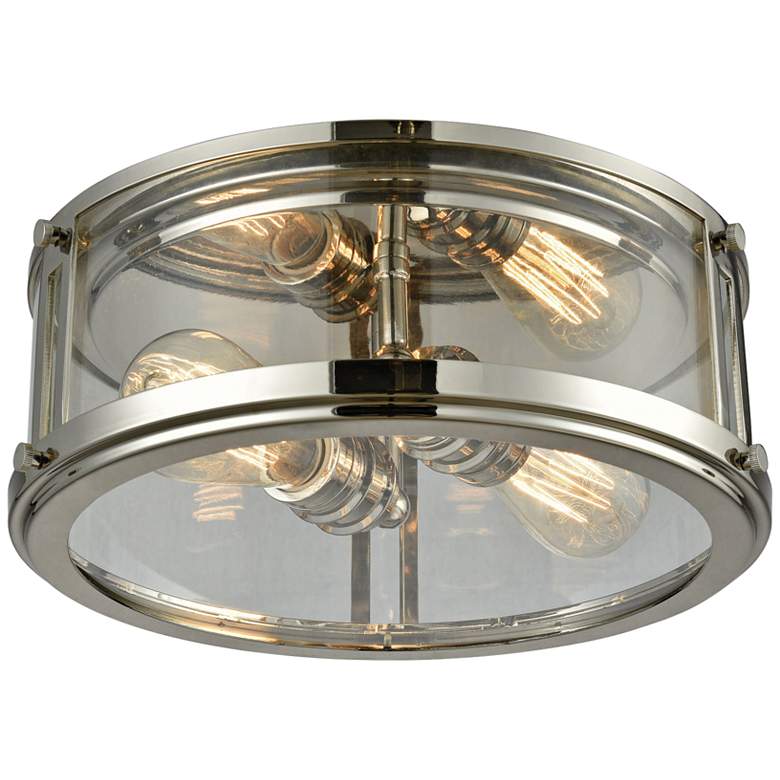 Image 2 Coby 13" Wide Polished Nickel 2-Light Ceiling Light