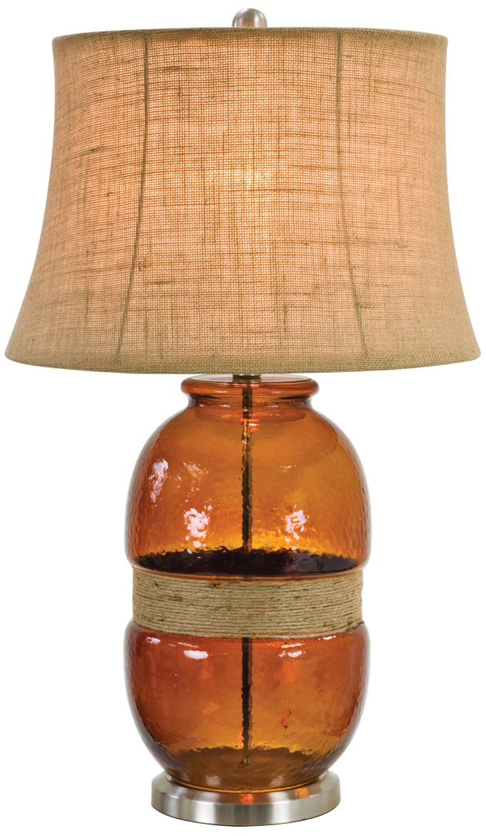 Tannehill Jute Twine Dark Amber Glass Table Lamp 9X385 Lamps Plus