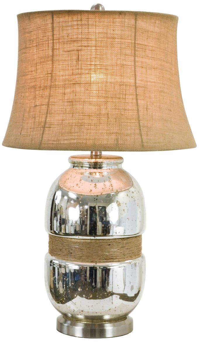 Tannehill Jute Twine Silver Plated Glass Table Lamp 9X388 Lamps Plus