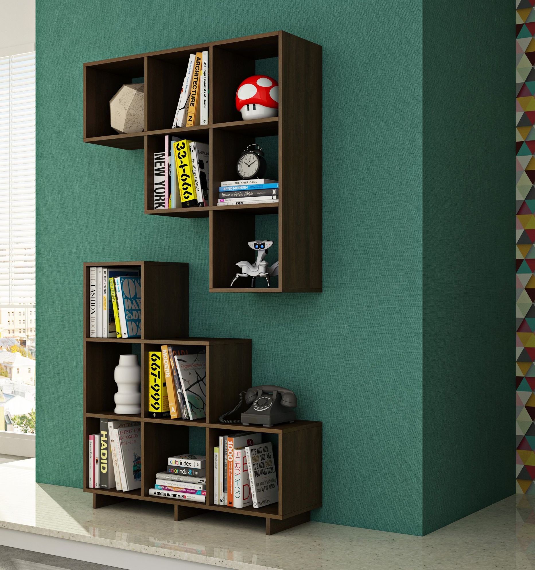 Cascavel 36 1/4" Wide Tobacco Modern Bookcases