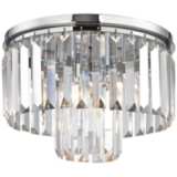 Palacial 12&quot; Wide Chrome and Crystal Glass Ceiling Light