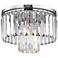 Palacial 12" Wide Chrome and Crystal Glass Ceiling Light