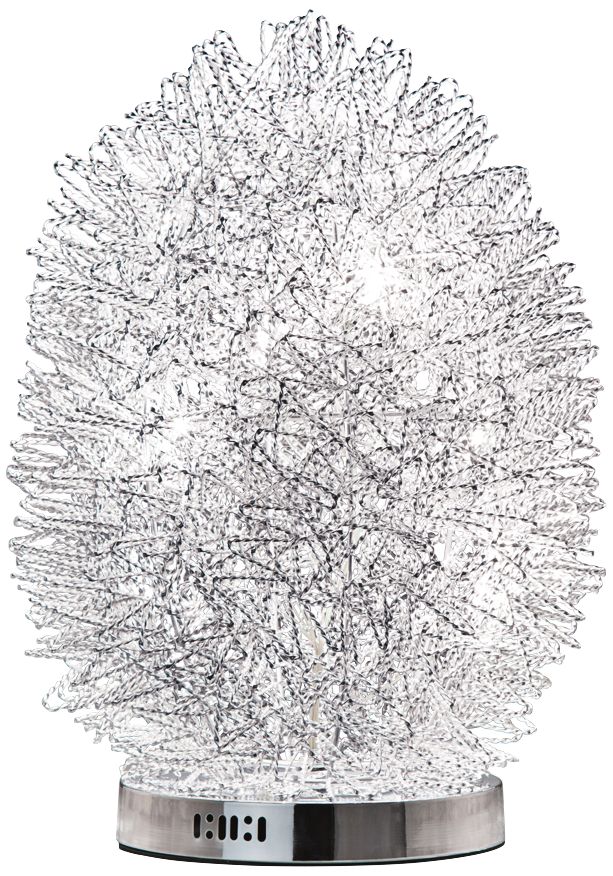 Geoburst Chrome and Wire Table Lamp