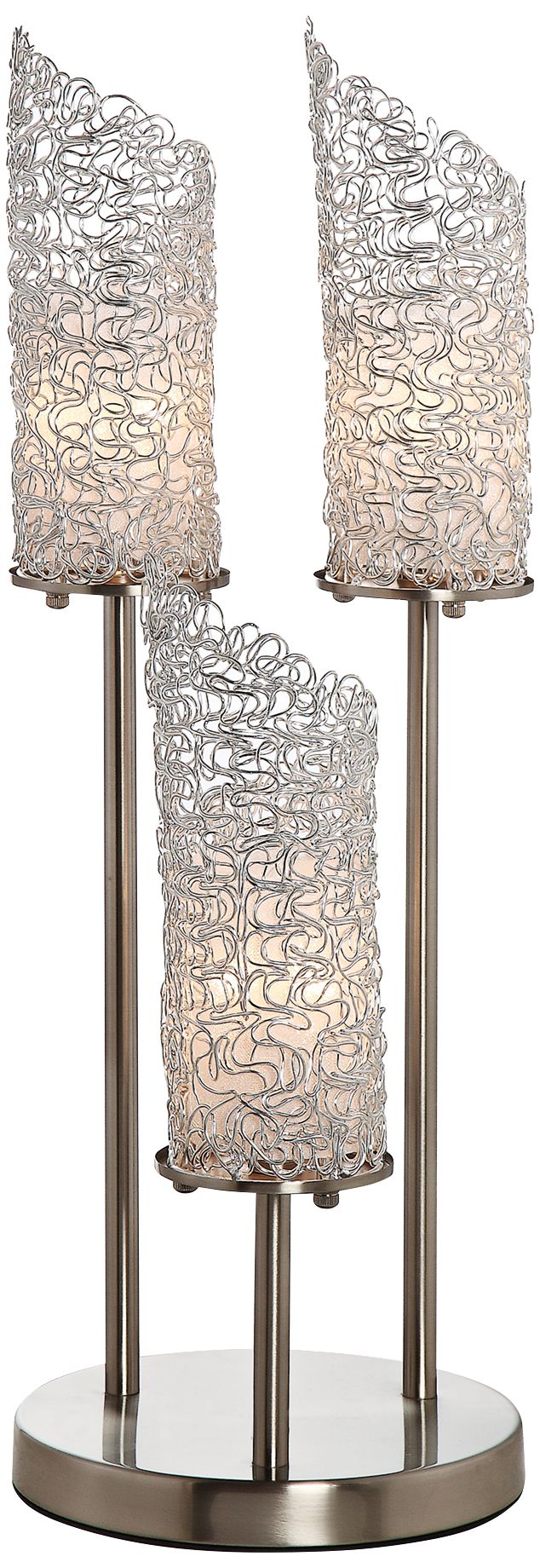 Scalza Satin Chrome 3-Light Table Lamp