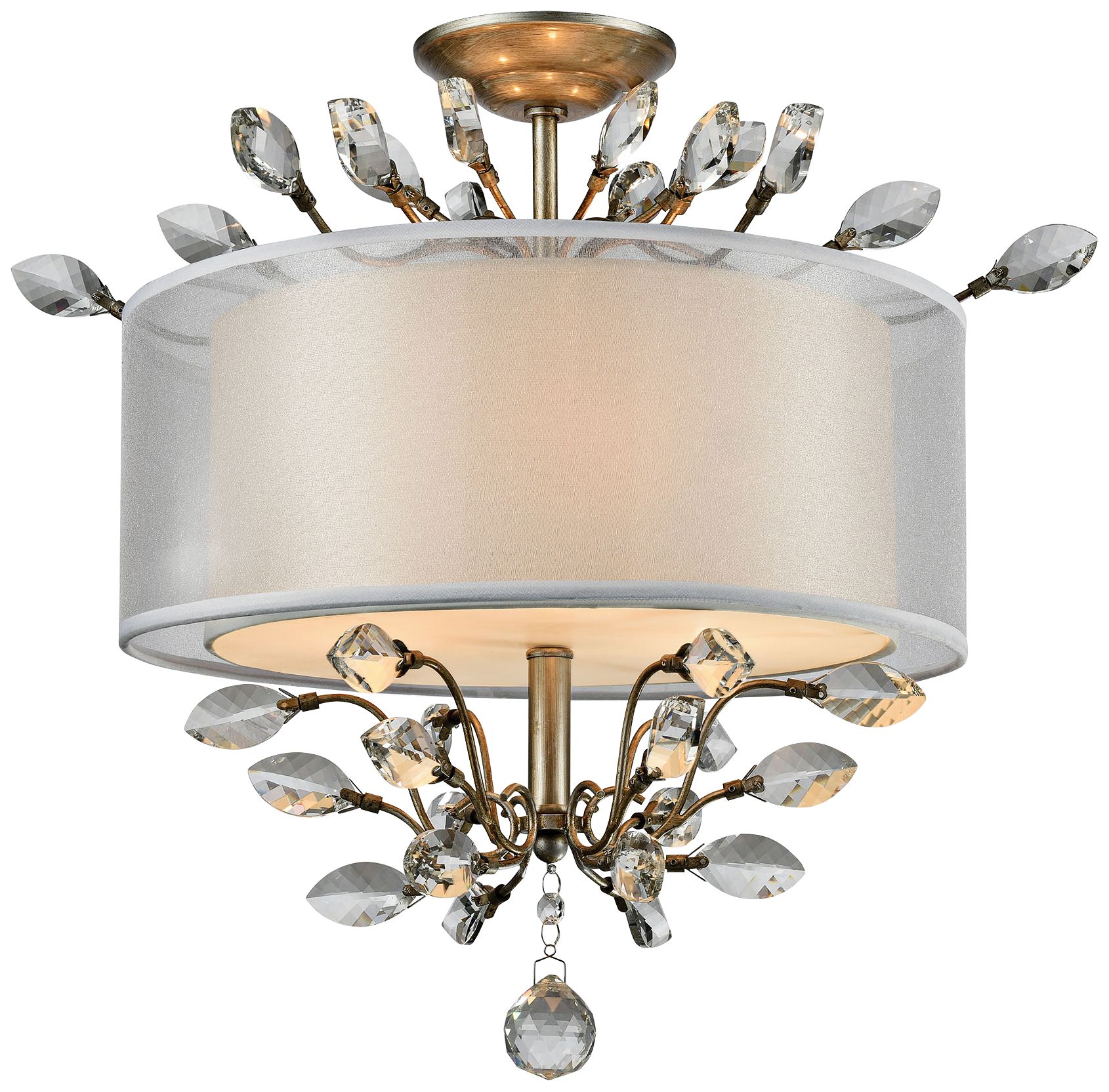 Asbury 19" Wide Aged Silver 3Light Ceiling Light 9X449 Lamps Plus