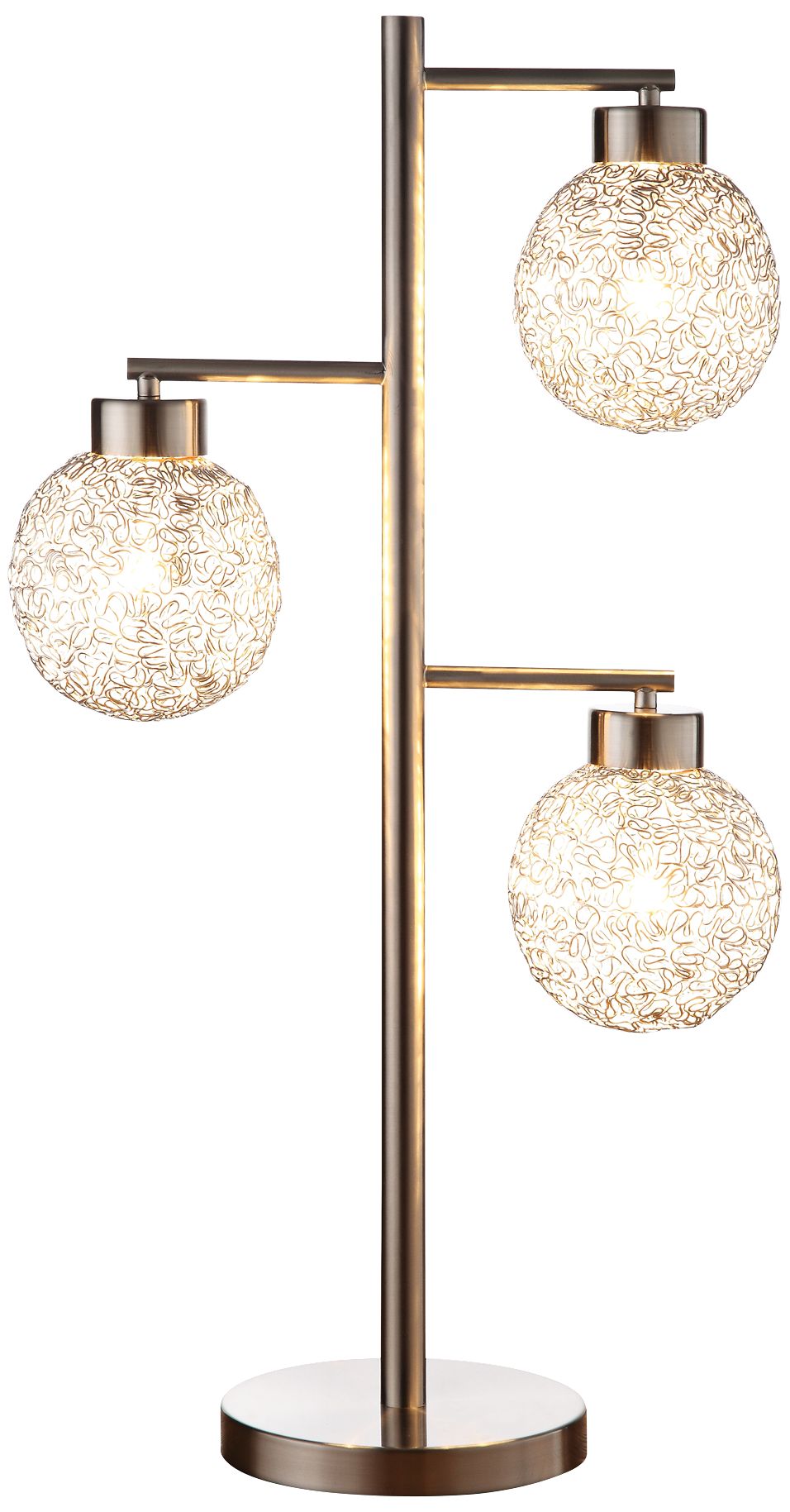 Canton Sand Chrome 3-Light Table Lamp