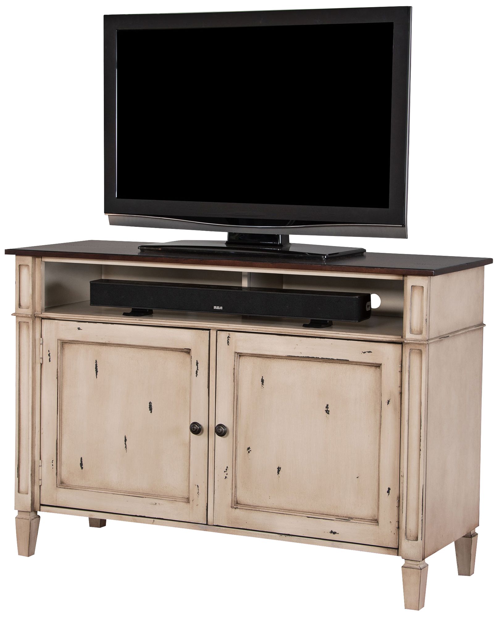 Baldwin 46 1/2" Antique Powder White 2-Door Wood TV Console