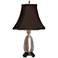 Sudbury Pineapple Pewter Accent Table Lamp with Black Shade