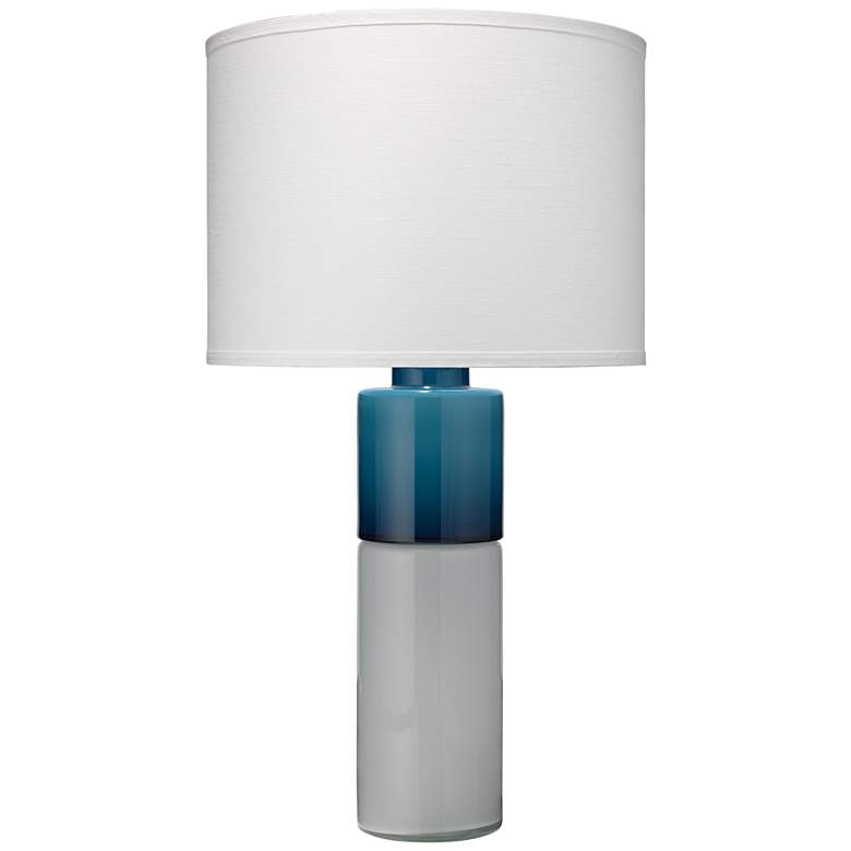 Jamie Young Copenhagen White and Navy Glass Table Lamp