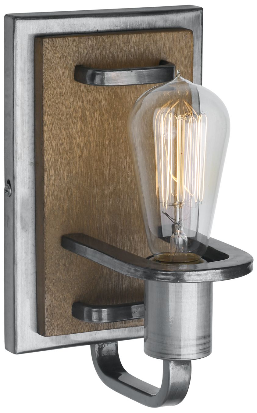 Varaluz Lofty 9" High Wheat and Recycled Steel Wall Sconce