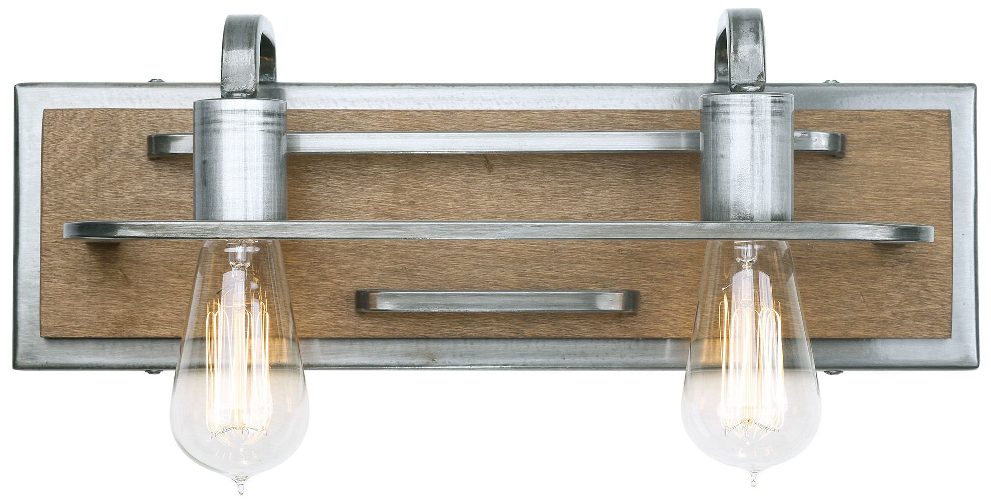 Varaluz Lofty 6"H 2-Light Wheat and Steel Wall Sconce