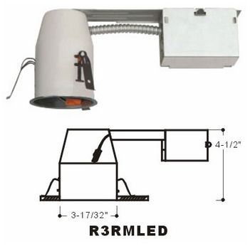 White 3" Air Tight Dedicated LED Remodel Housing