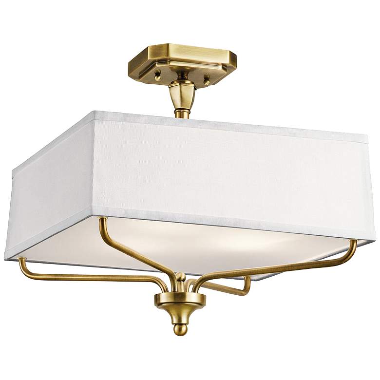 Image 2 Kichler Arlo 15" Wide Natural Brass Square Ceiling Light