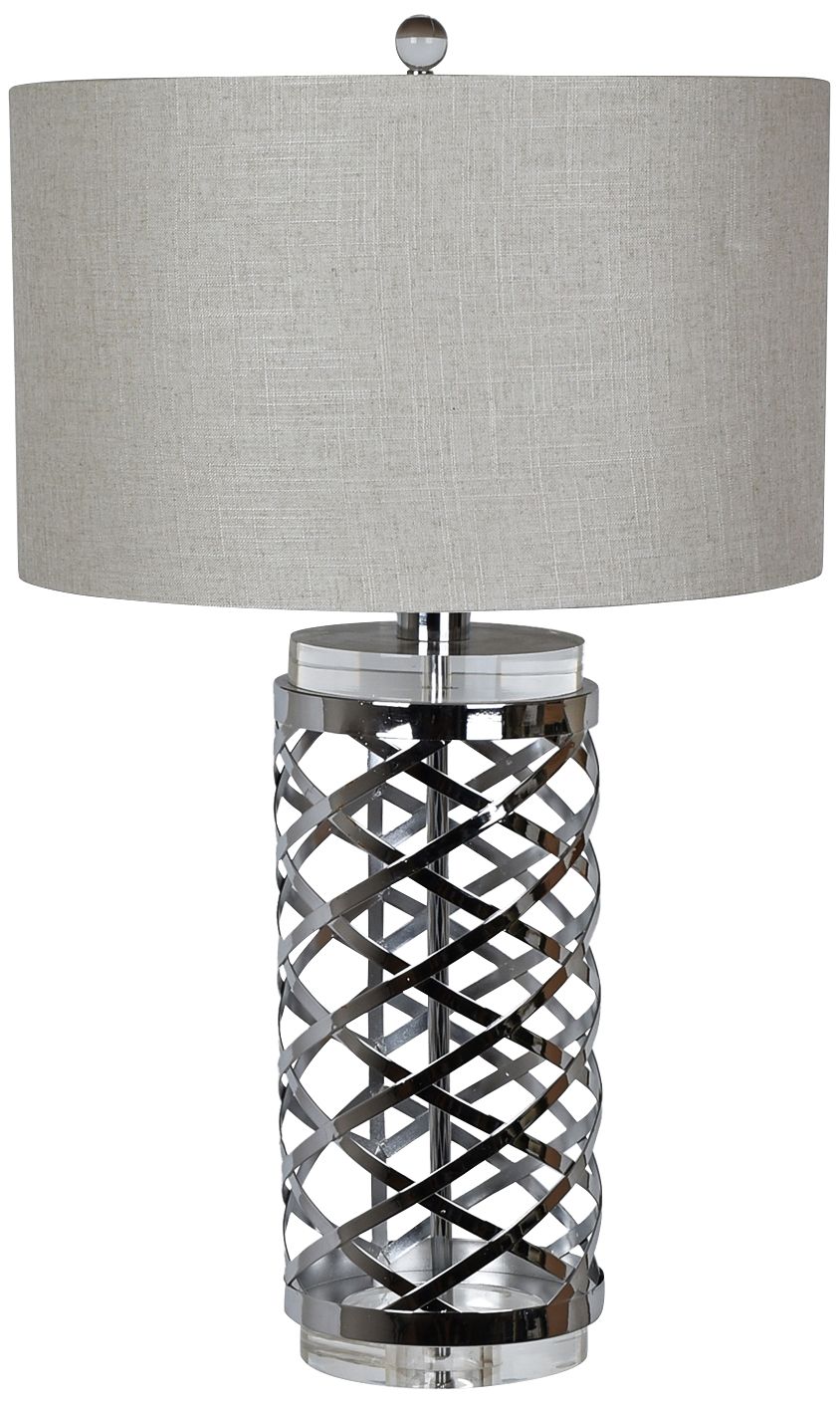 Crestview Collection Studio Chrome and Crystal Table Lamp