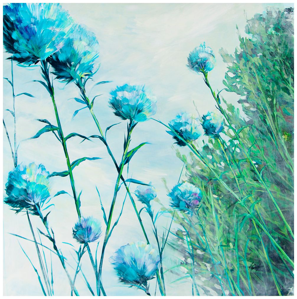 Garden Baubles 30" Square Stretched Canvas Wall Art