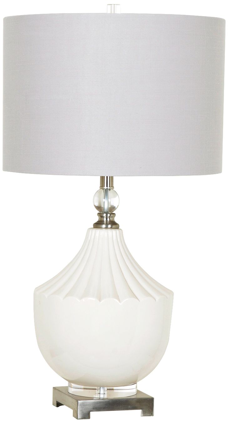 Crestview Collection Mackenzie White Ceramic Table Lamp
