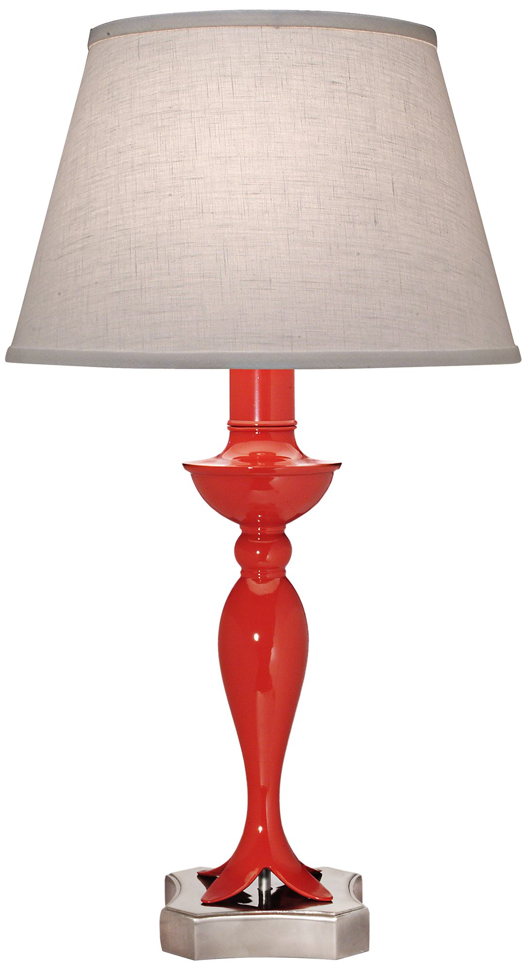 Stiffel Glossy Red Metal Table Lamp