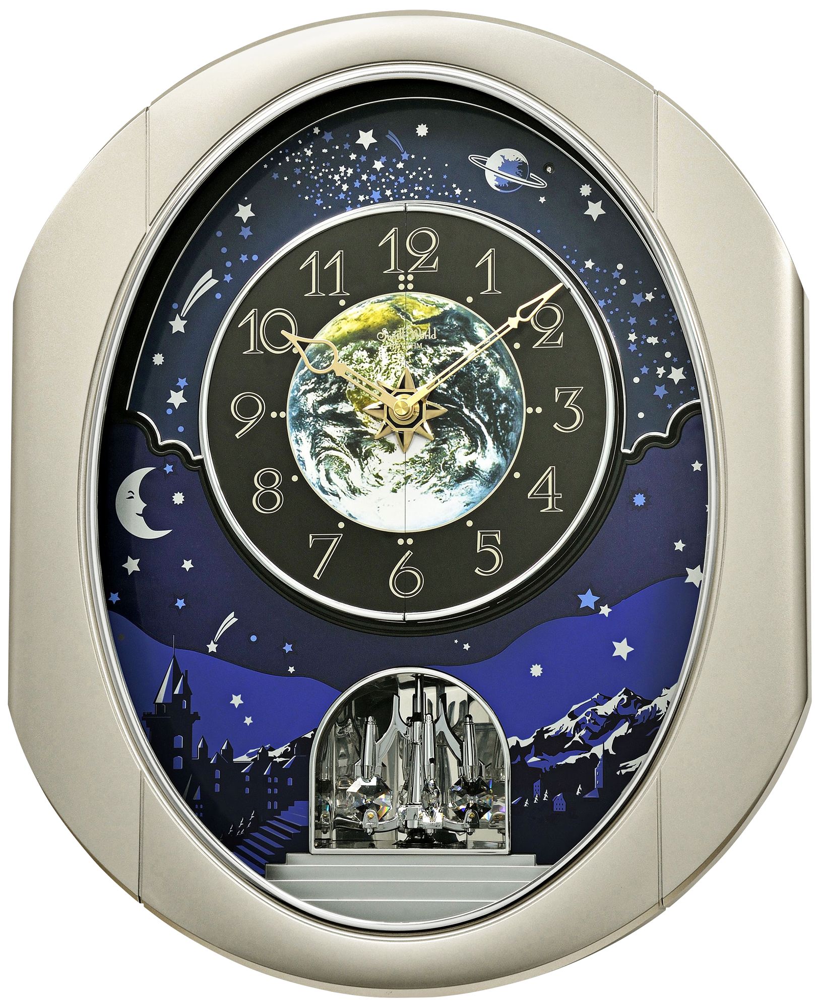 Peaceful Cosmos II 18 1/2" High Musical Motion Wall Clock