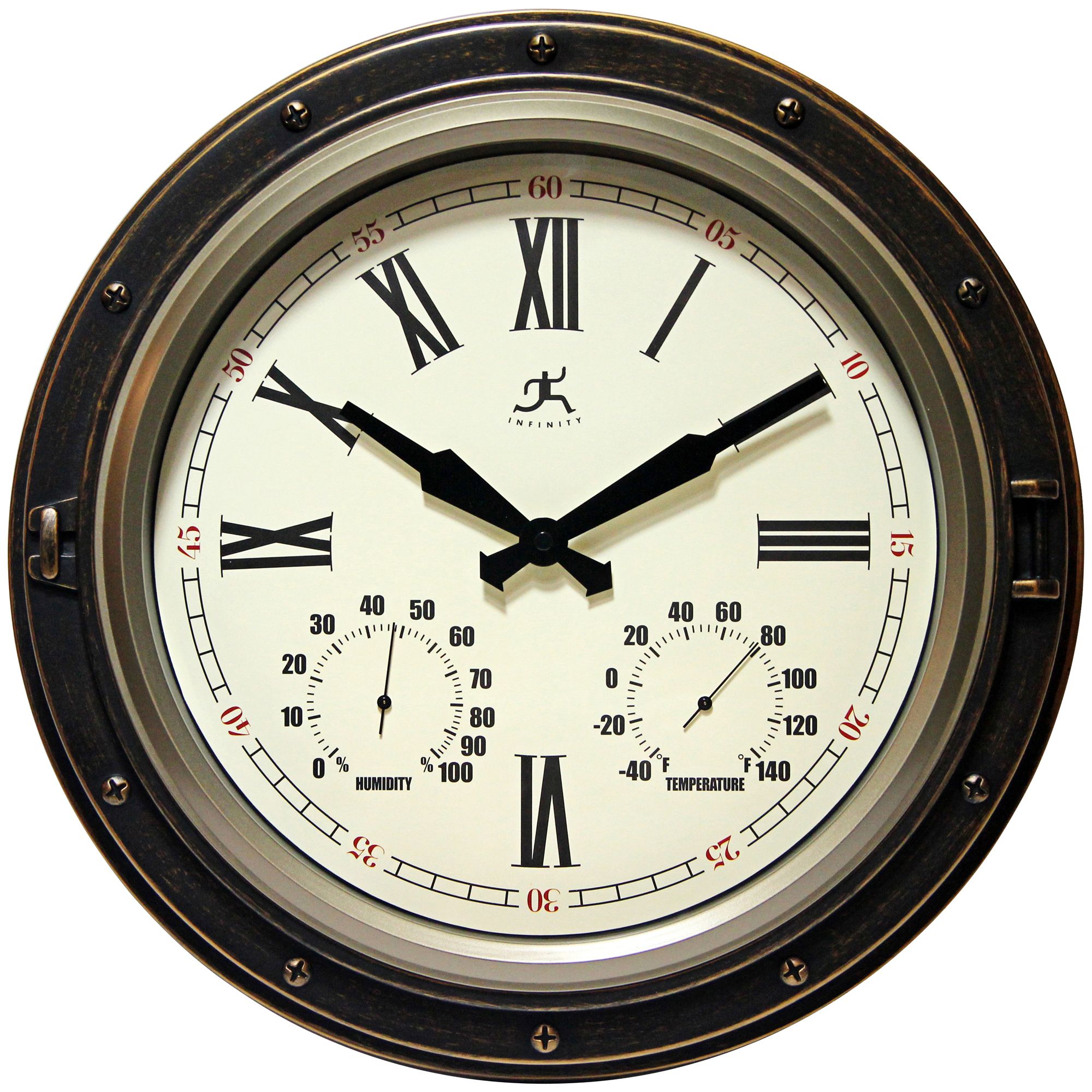The Forecaster 16" Wide Weather Gauge Wall Clock