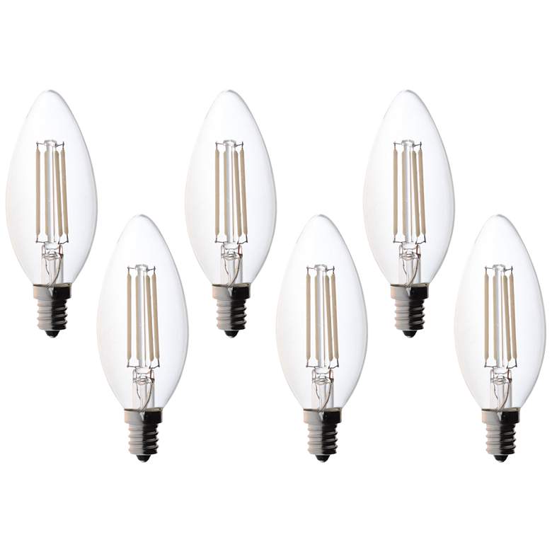Bioluz 4.5 Watt LED Filament E12 Candelabra Bulb Pack of 6