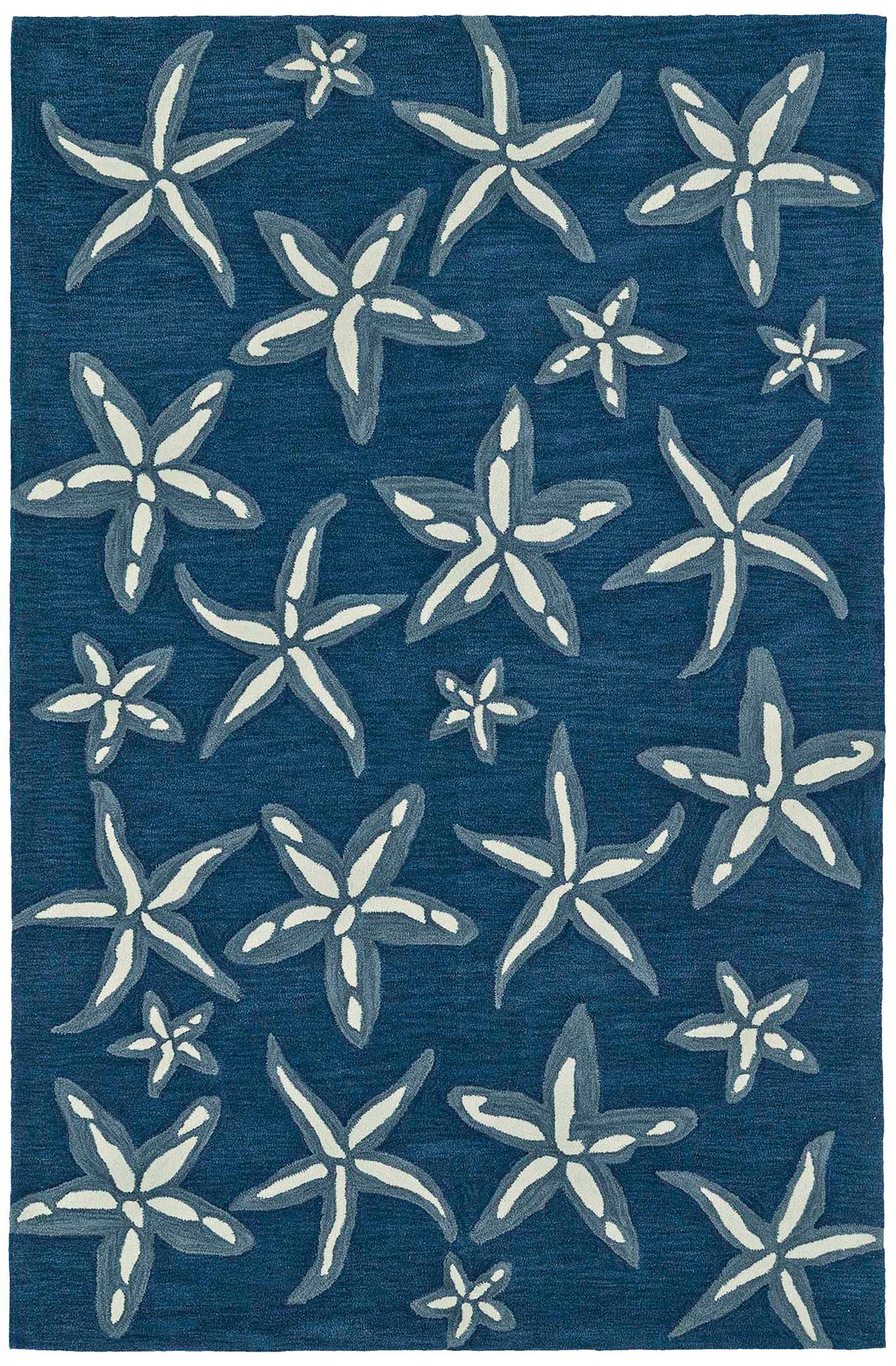 Dalyn Seaside Blue Starfish Rectangle Area Rug 9Y842 Lamps Plus