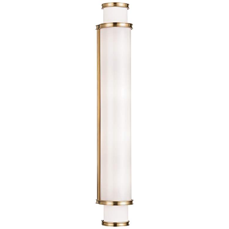 Image 1 Hudson Valley Malcolm 30" High Aged Brass LED Wall Sconce