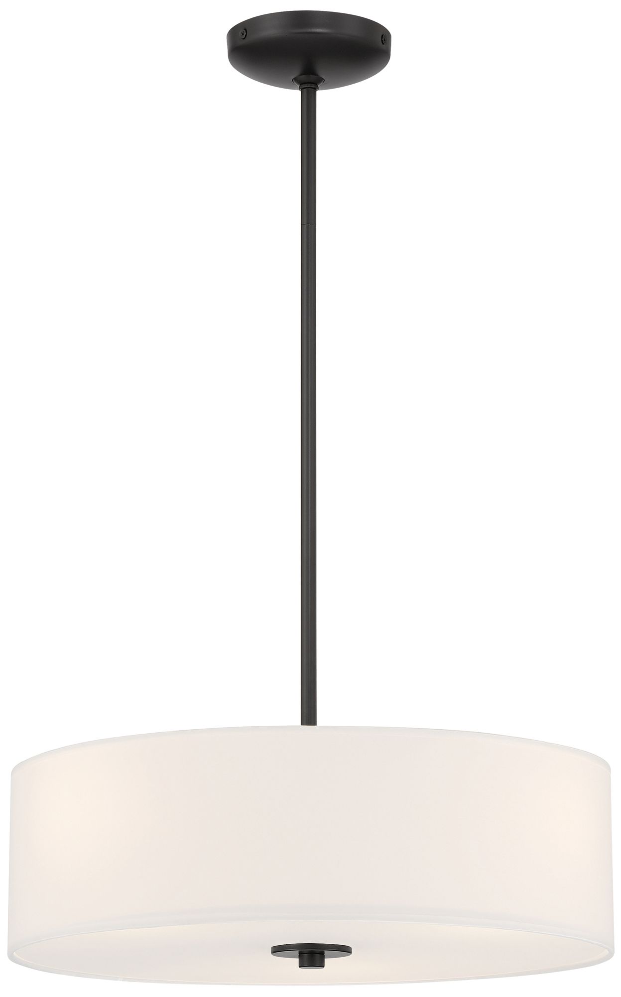 Access Mid Town 18" Wide 3-light Matte Black Led Pendant / Semi-flush