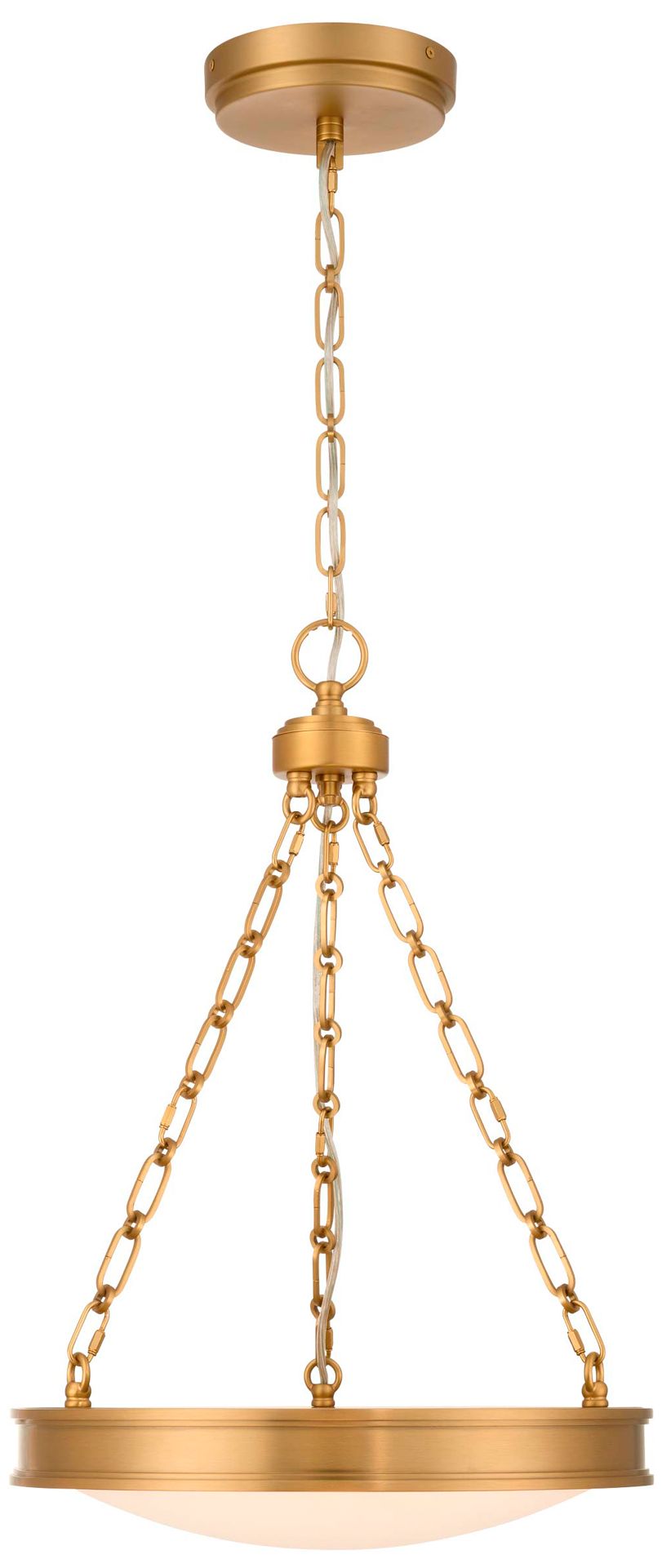 Golden Lighting Cameron Led 17in Pendant In Brushed Champagne Brass With Etched Glass