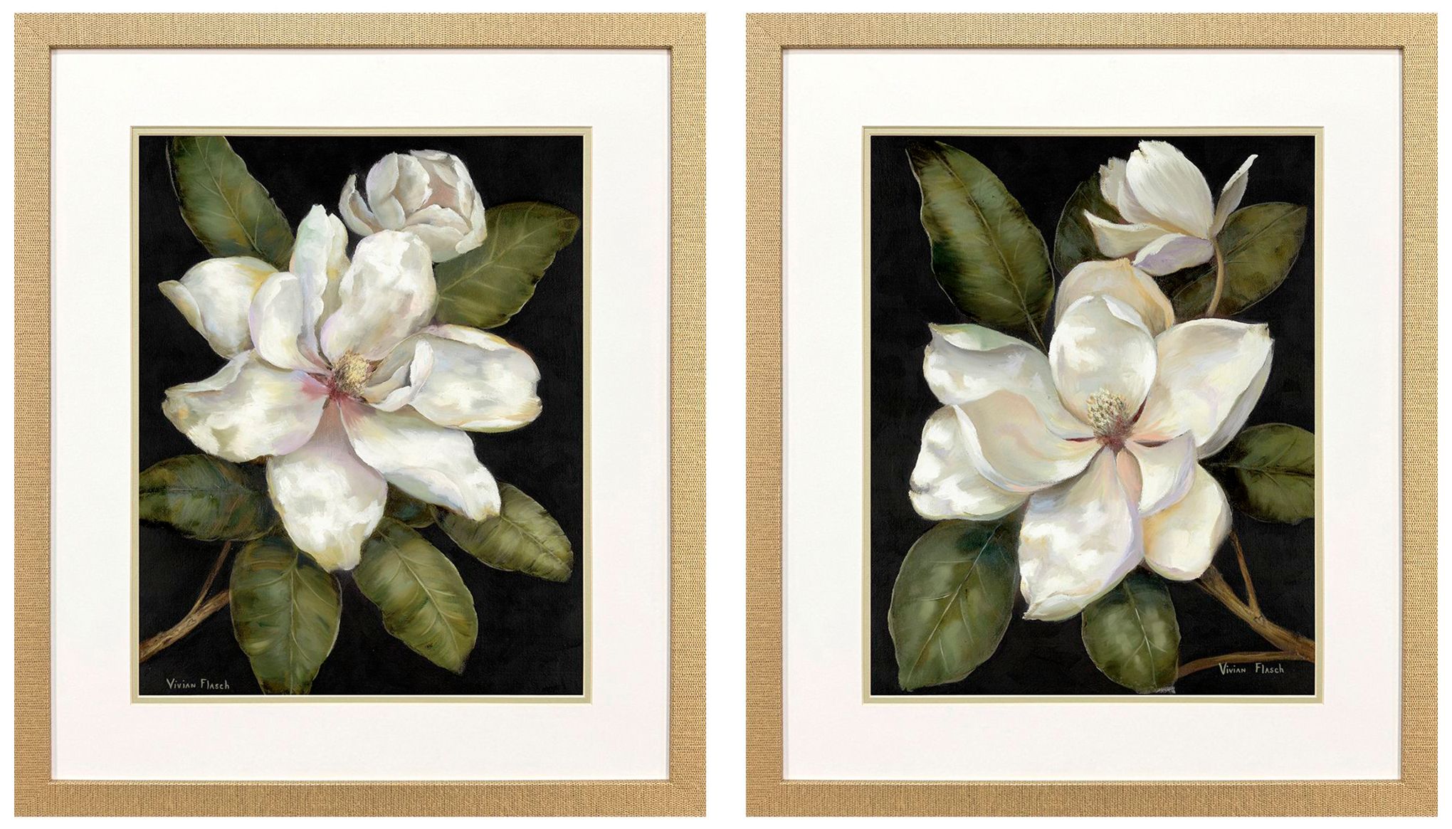 Paragon Elegant Magnolia 24"w X 28"h Framed Art - Set Of 2
