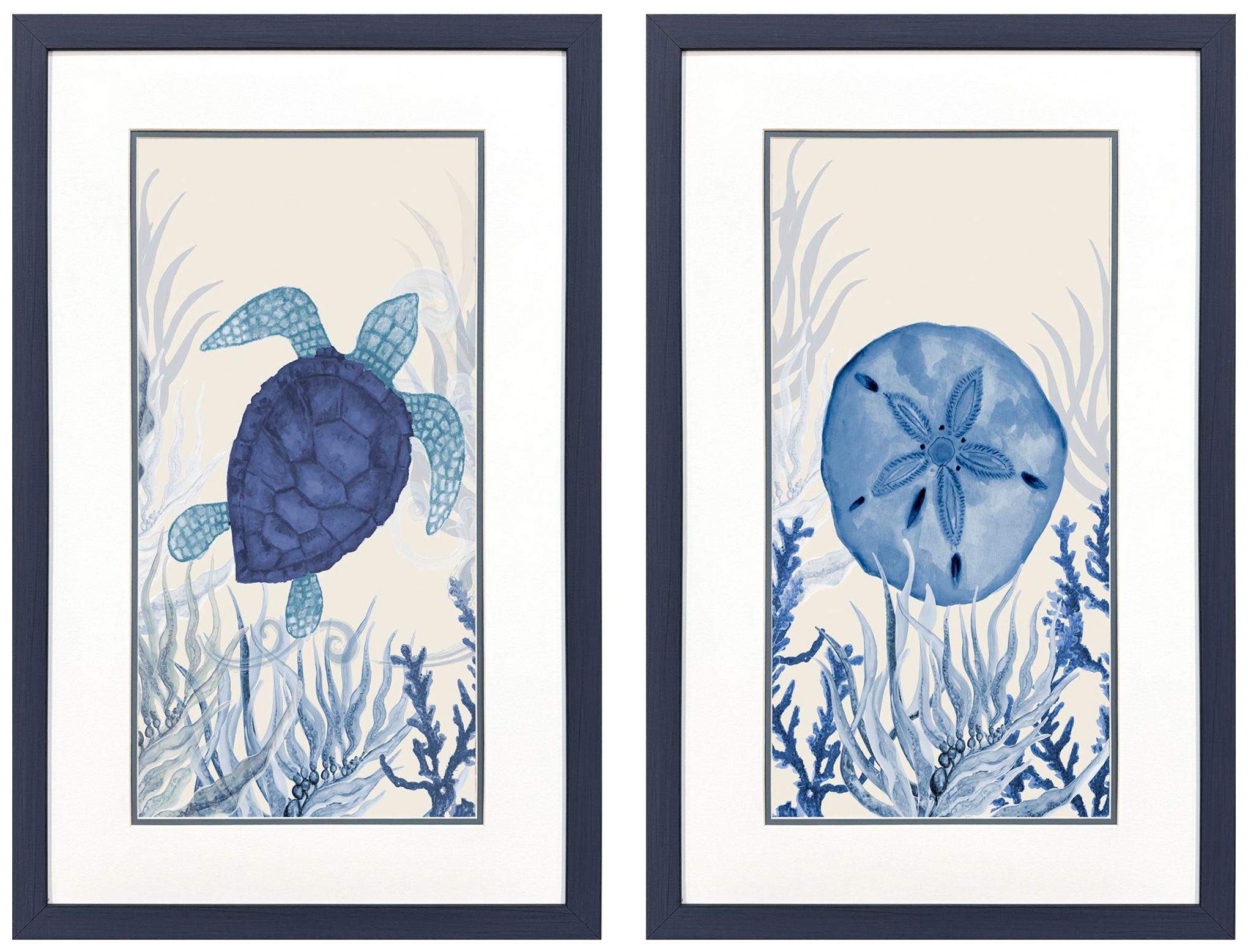 Paragon Blue Sea I 20"w X 32"h Framed Art - Set Of 2