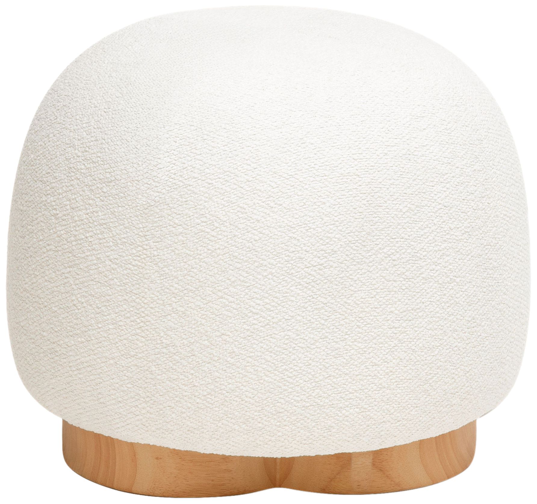Oopa Cream Boucle Performance Swivel Ottoman