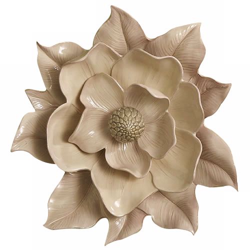 Magnolia Ivory Ceramic Wall Flower