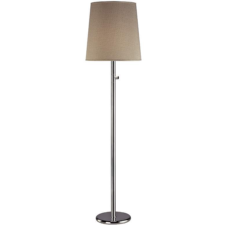 Robert Abbey Chica Polished Nickel and Taupe Floor Lamp