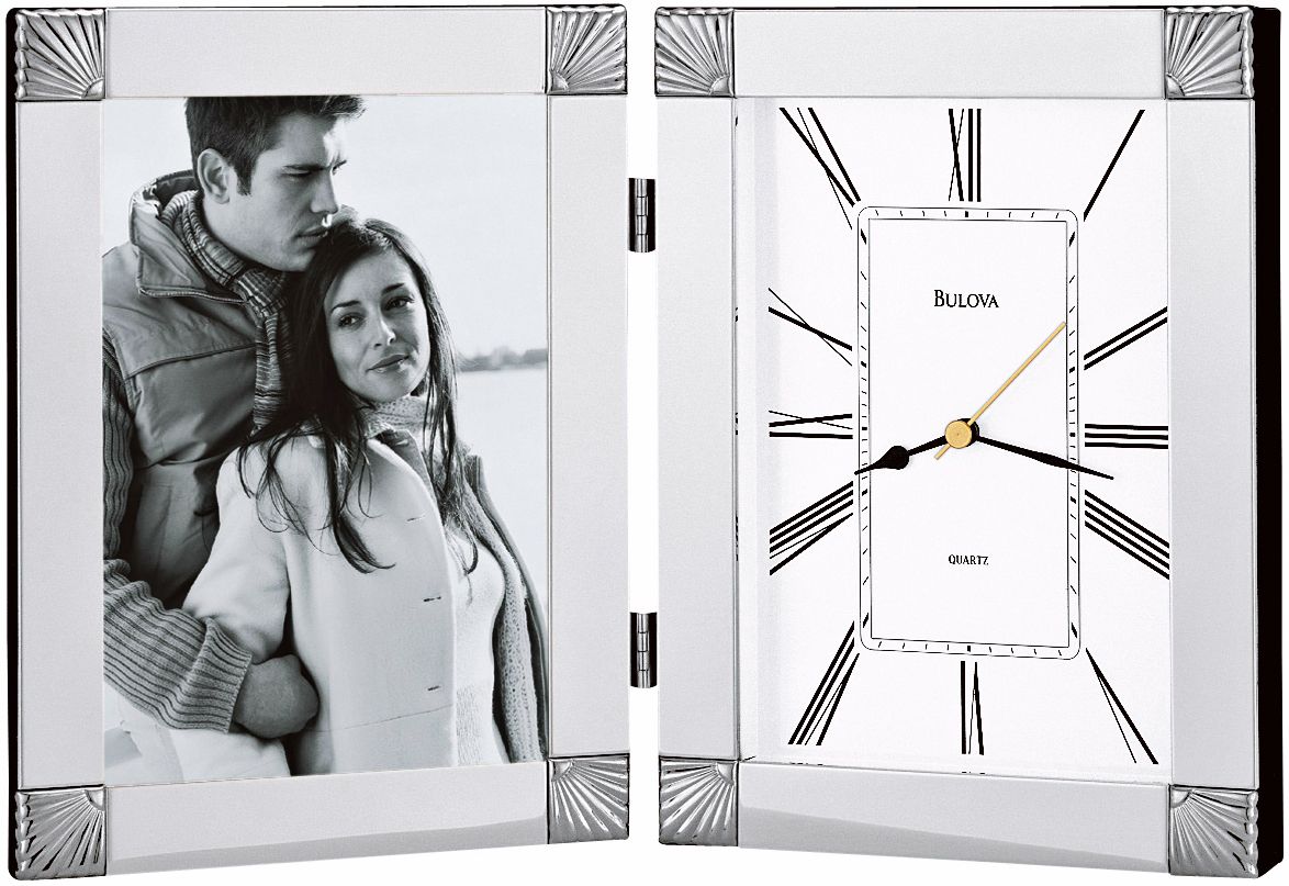 Bulova Ceremonial Photo Frame 12 1/2" Wide Clock