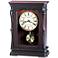 Abbeville Walnut 13 1/4" High Bulova Mantel Clock