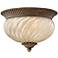 Hinkley Plantation 12" Wide Etched Amber Glass Ceiling Light