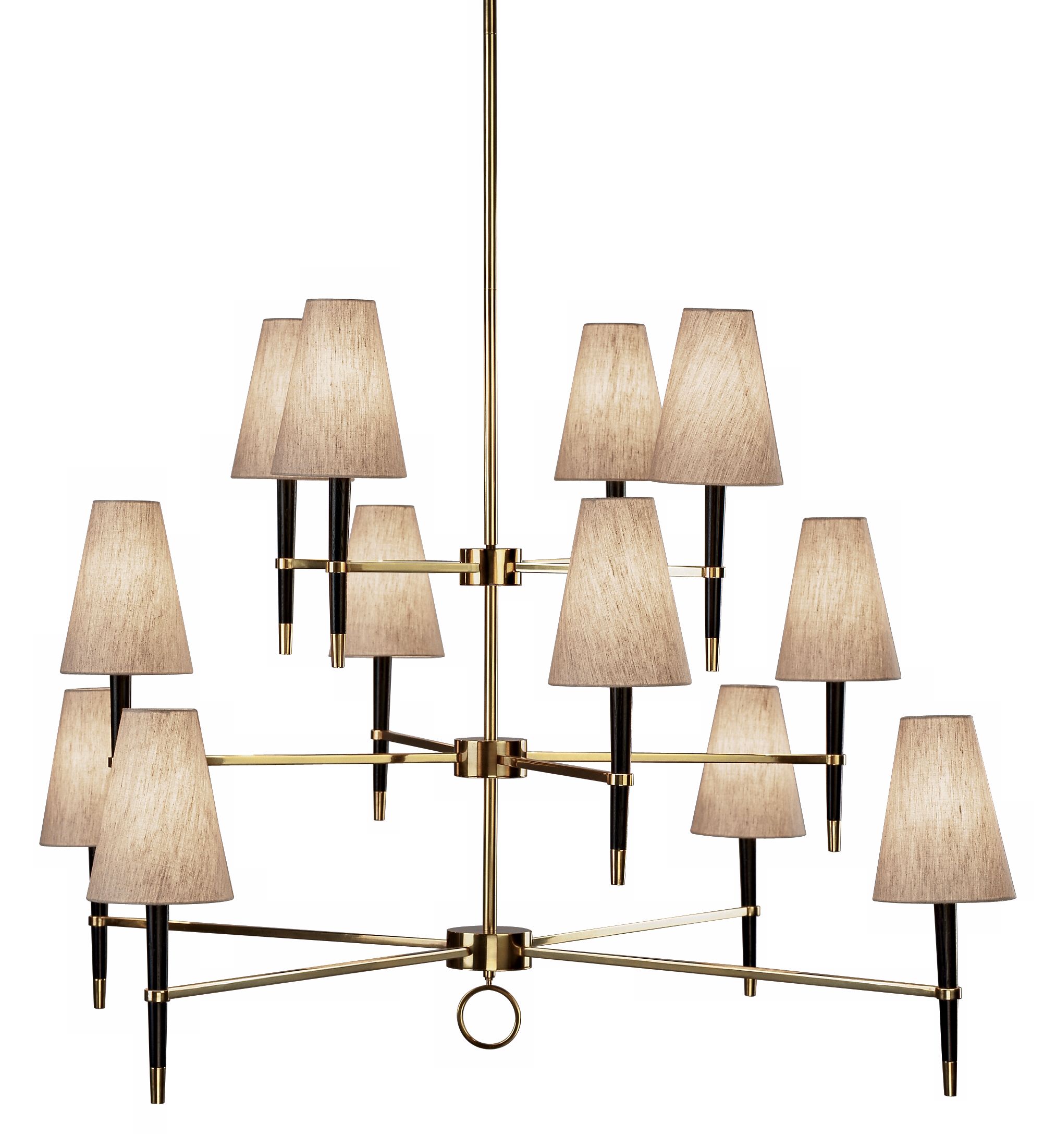 Jonathan Adler Ventana 54" Wide Three-Tier Brass Chandelier